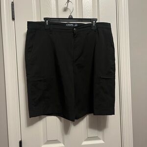 Chaps Stretch Golf Flat Front Cargo Shorts Black‎ 9" Inseam Men's Size 36 NWOT